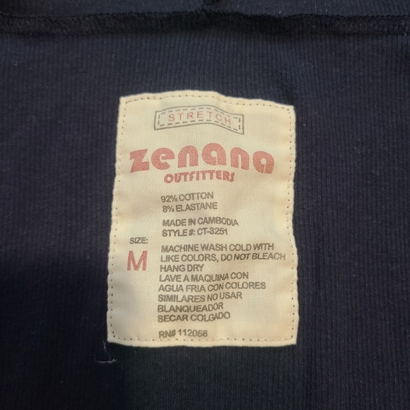 Zenana Dark Blue Hooded Tee sz M - Picture 6 of 8